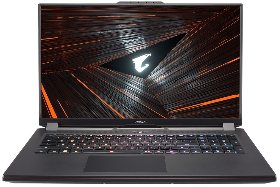 Gigabyte AORUS 17 z rozłożoną klapą — konfiguracja profili wydajności