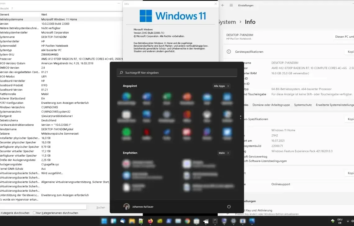 Ekran informacji systemowych na laptopie — naprawa niedziałających aplikacji